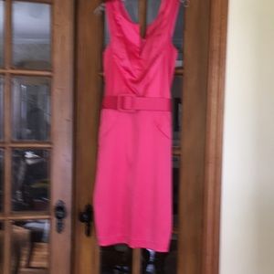 Cocktail Sheath with Belt - in Raspberry Pink